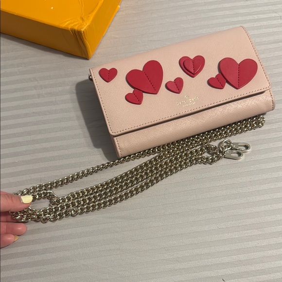 Kate Spade Pink Wallet with Red Heart Accents - Picture 5 of 6